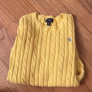 Polo Ralph Lauren cable knit sweater, yellow, cotton